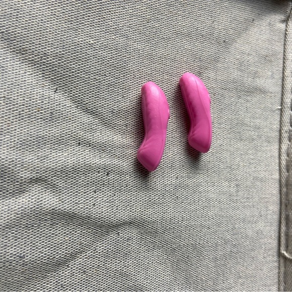 Barbie Doll Ballet Shoes Ballerina Slippers Bows Dark Pink - Picture 2 of 5